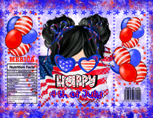 Load image into Gallery viewer, Patriotic printed chip bag wrappers black hair