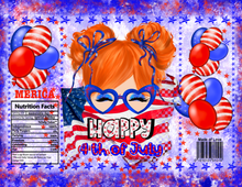 Load image into Gallery viewer, Patriotic printed chip bag wrappers red head