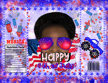 Load image into Gallery viewer, Patriotic printed chip bag wrappers brown boy
