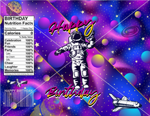 Load image into Gallery viewer, Space themed Birthday chip bag wrapper set of 10
