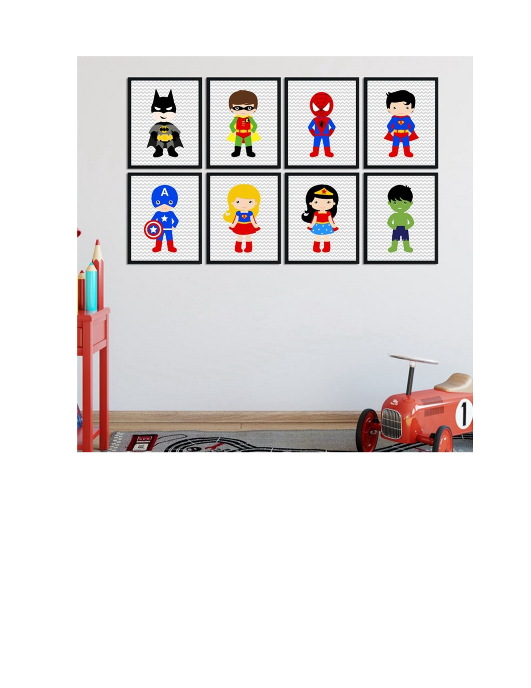 kids Superhero wall art